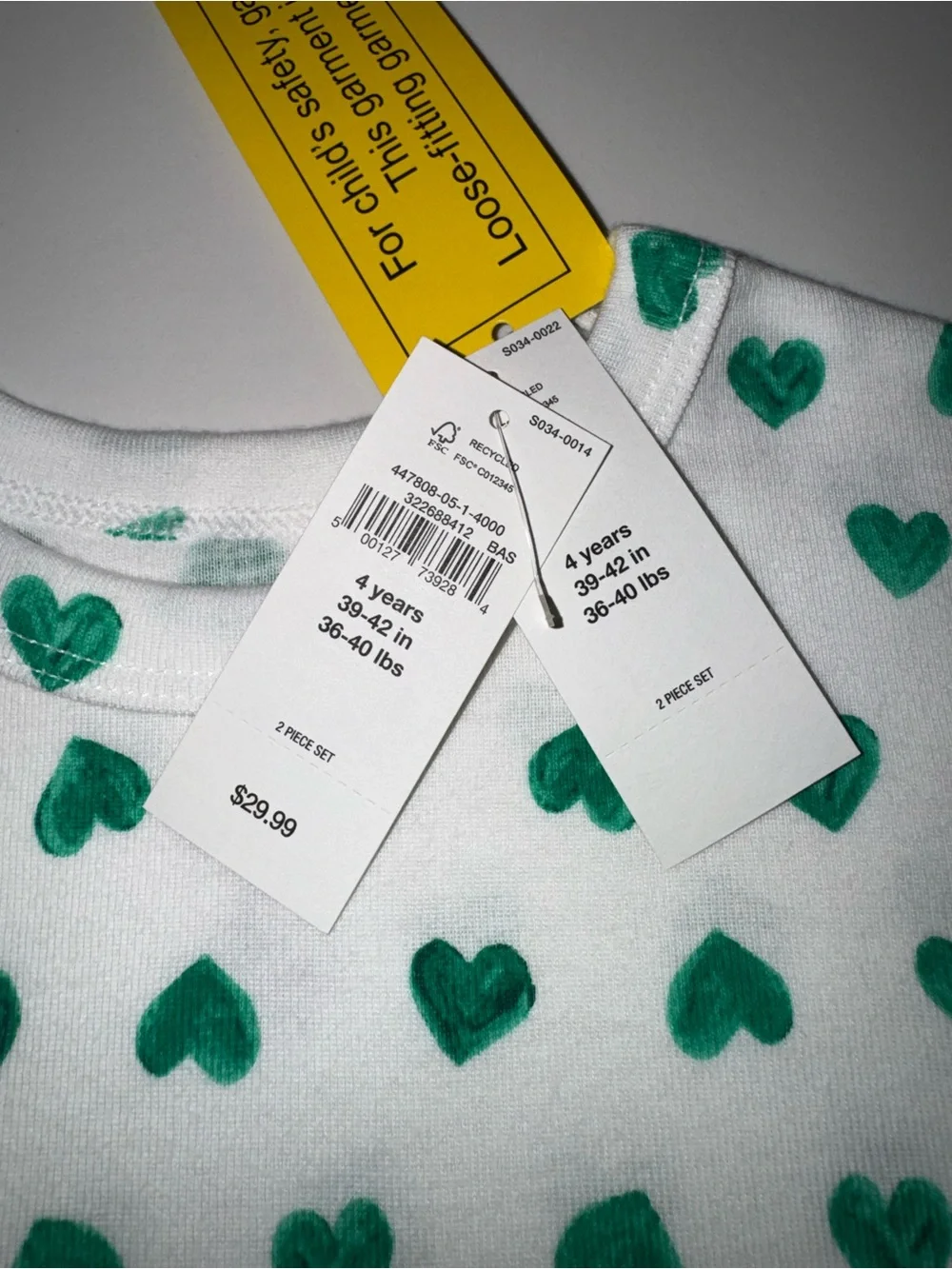 GAP Girls Heart Pajama Sets Hearts PJs Bundle Size 4